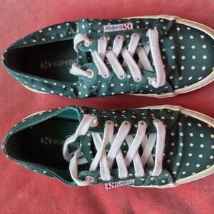 Superga Green Polka Dot Sneakers